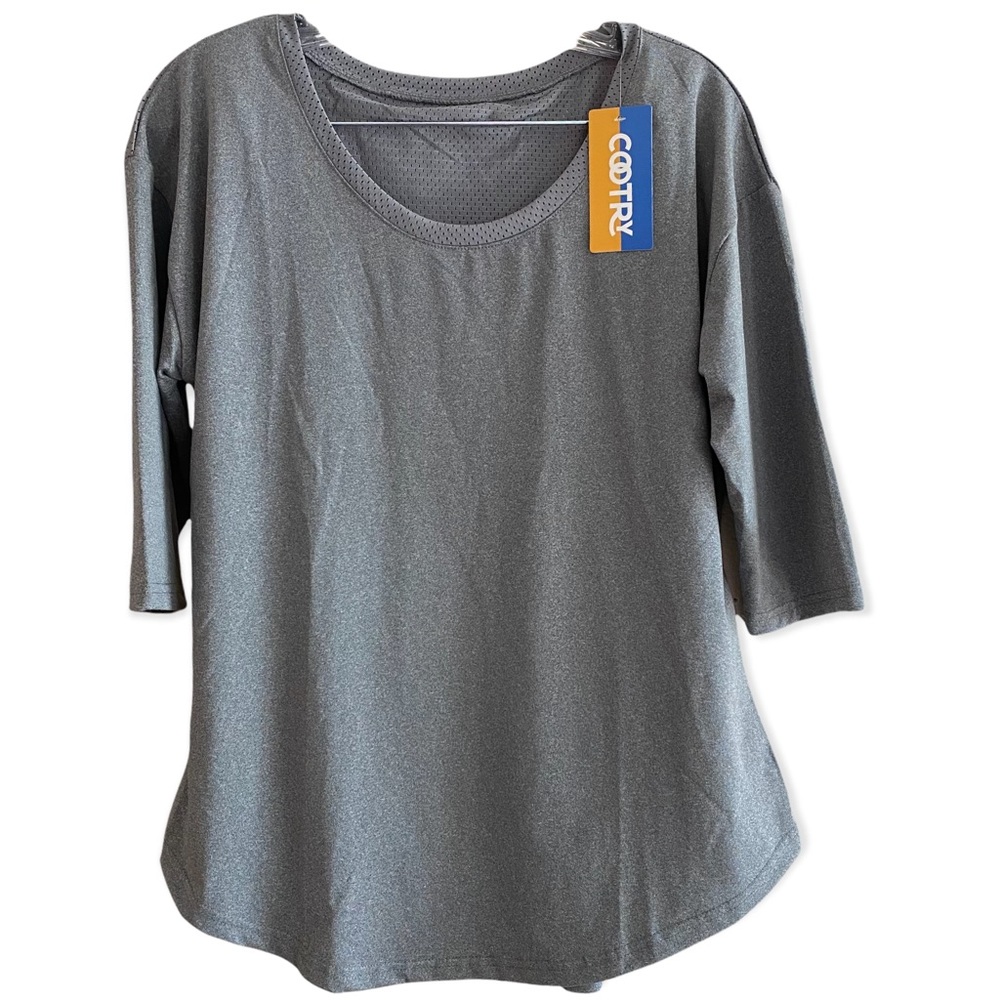 women’s COOTRY 3/4 Sleeve Workout Tee Shirts for Loose Fit Top Mesh